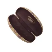 Coach Original eyeglasses Hard Case Brown Signature Monogram w Cleaning Cloth