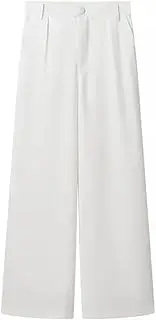 [Zadaos] Women V-Neck Single Breasted Long Sleeves Blazer Coat+ High Waist Side Pockets Wide Leg Pant Set
