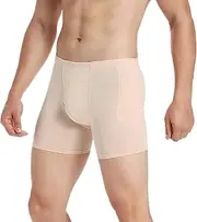 [Generic] Men's Compression Body Shaper, Low Waisted Butt Lifter Shorts, Enhancing Butt Shaper with Removable Pads Body Shaping
