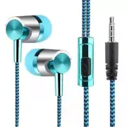Universal In-ear Headset Braided Cord With Microphone 3.5mm Jack Bass Stereo Wir