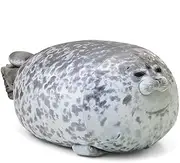 (Medium, Gray) - Cute Blob Seal Pillow, Chubby Seal Plush Hug Pillow Soft Stuffed Animal Toy (Grey,38cm )
