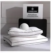 Downstoria King Size Feather Down Pillows Set of 2 with Gusset – Luxury Hotel Qu