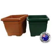 Square Planter Pot Plastic Flower Herb Vegetable Garden Indoor & Outdoor Pots