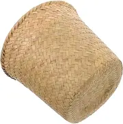 HOOTNEE Seagrass Woven Basket Multi-functional Storage Bin for Home Organization Decorative Waste Basket Plant Pot Holder Compact Design for Bedroom and Bathroom