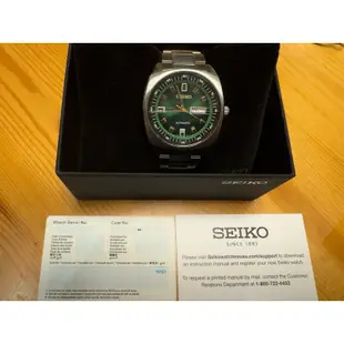 【SEIKO 自動機械手錶】精工5號機械錶款-綠SNKM97