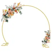 Round Backdrop Stand Metal Circle Balloon Arch Frame Large Wedding 7.2FT Gold