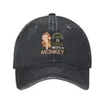 LIFE IS BETTER WITH A MONKEY CASQUETTE 可調節牛仔帽太陽帽棒球帽