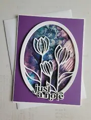 Just a Note - Handmade Die-Cut floral all-occasion Card, blank inside by BPW
