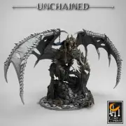 King Olaf Mounted on Armored Unchained Dragon - Unchained - Lord of the Print -