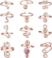 [HAIAISO] 12PCS Adjustable Toe Rings for Women Gold Silver Open African Toe Rings Summer Beach Foot Jewelry Set