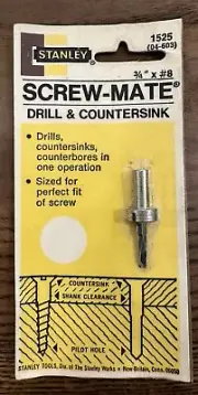 VINTAGE Stanley Drill & Countersink 3/4" x #8 (04-603) NEW OLD STOCK!
