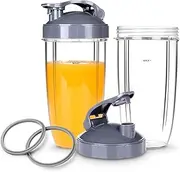 6-Piece Replacement Parts, 2X 32oz Cups with Flip Top to-Go Lid, Gasket for Ninja Smoothie Maker 600W/900W High-Speed Blender/Mixer,high Speed Blender