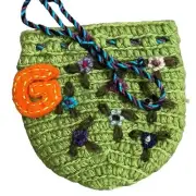 Sundance Monogram Knitted Pouch “G” Hand Knit Embroidered Lined NWT