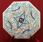12'' Random Marble Coffee Side Corner Center Table Inlay Top Mosaic Work a4