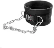 Pull-up Belt Weighted Dip Belt with Chain Double D-Ring Weightlifting Back -AU