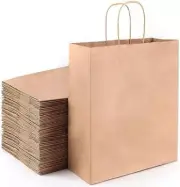 Jindizi 50 Pcs Natural Paper Gift Bags Kraft Paper Bags with Handles,Gift Bag...