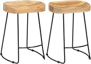Gavin Bar Stools 2 pcs Solid Mango Wood,Table & Bar Stools 11.05KG-247836