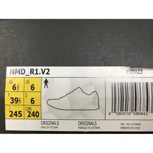 二手正品 adidas NMD R1.V2 FV9023 經典鞋 us6號半 24.5公分 女鞋 大童鞋 原價5690