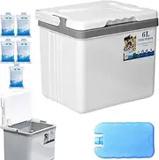 Ice Box Cooler - Small Chest Freezer | Ice Chests and Coolers | Insulated Bags for Food | 6L Cooler Chest | Portable Waterproof Lunchbox Freezer for Beach Picnic Fishing Boating Hiking Outdoor