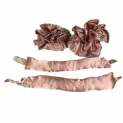 Heartless Hair Curler Satin Flexible Curling Pink Rod With Hair Caps 4 Pc. Set