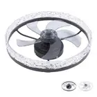 Flush Mount Ceiling Fan with Dimmable LED Light for Living Room