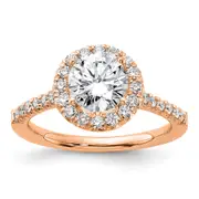 14k Rose Gold 1/2 Ct. Lab Grown Diamond VS/SI+ G+ 1 1/2 Ct. Center Round Engagement Ring