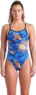 [arena] Women's Performance Gold Leaves Challenge Back Athletic One Piece Swimsuit