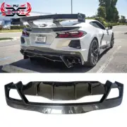 For Chevrolet Corvette C8 Dry Carbon Fiber Rear Bumper Diffuser Lip Spoiler Body (for: Chevrolet)