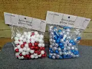 SIMPLY WINTER Glitter Vase Filler Styrofoam Balls Crafts Silver Blue Red White