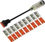 FOSHIO 12" Long Reach Extension Scraper Long Razor-Blade Scraper Extra Long Sticker Scraper with 10PCS Double Edged Plastic Razor Scraper Blades and 10PCS Carbon Steel Razor Scraper Blades