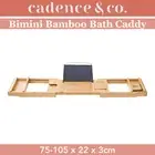 Cadence & Co. Bimini Bamboo Bath Caddy Book Phone Wine Glass Holder Bathtub Tray