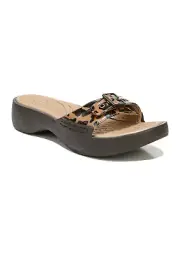 NWB-DR. SCHOLL's ~Size 10~ Rock On Leopard Print Sporty Slide Sandals Shoes New!