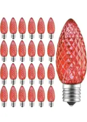 50 Pack Dual LED C9 0.8w Red Colored Decorative Chandelier Light Bulbs E17