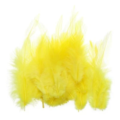 100 Pcs 3-5" Rooster Feathers Bulk Natural Feather for Crafts Yellow