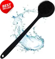 Silicone Back Scrubber Shower Double-Sided Long Handle Exfoliating