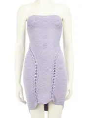 Purple Stretchy Mini Knit Dress