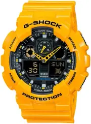 Casio G-SHOCK Analog Digital Mens Watch Orange GA-100A-9A