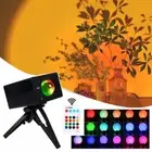 LED Rainbow RGB Sunset Projection Lamp Romantic Photography Light 16 Colors