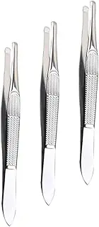 Mikinona 3pcs Eyebrow Tweezers with Ergonomic Grip Removal Tools for Facial Hair Grooming and Brow Shaping Stylish Storage Cases Included