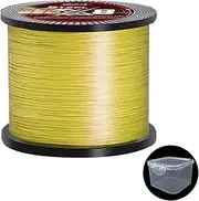Beyond Braid Braided Fishing Line-Extra Strong Bright Yellow 500m 8-Strand,Abrasion Resistant-No Stretch -for Fresh and Salt Water High Cost Performance,Better Visibility,Smaller Diameter