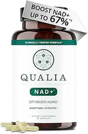 NEUROHACKER COLLECTIVE Qualia NAD+ Clinically Tested Supplement, Can Boost NAD+ Levels up to 50% with: NR (nicotinamide riboside from NIAGEN), Niacin & Niacinamide - Vegan (56 Caps)