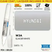 W3A Touch Up Paint for Hyundai White SANTA FE GLACIER WHITE Pen Stick Scratch Ch