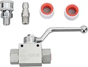 Stainless Steel Quick Connect Fittings, 4500 PSI Hose Accessories, Ball Valve Kit for Pressure Washer with, High Pressure Tasks, Made of Excellent Stainless Steel Material (1/4in)