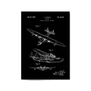 Airplane Patent Vintage Minimal Man Cave Wall Art #10