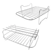 2 pcs Air Fryer Rack with Kebab Skewers Stainless Steel Pot Air Fryer Accessorie