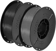 uxcell PETG 3D Printer Filament, 1.75mm 1KG High Precision Moistureproof Superior Toughness Glossy Filament Black,Gray for Printers 2 Pcs
