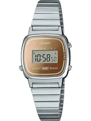Casio Vintage Slim Desig LA670WES-4AEF Gold Dial Silver Stainless Steel Womens Watch