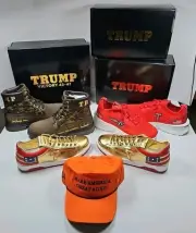 Donald Trump Never Surrender Lot 3 Authentic Limited Edition Sneakers Camo Boots