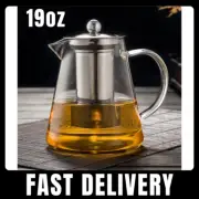 19oz Glass Teapot with Removable Infuser, Stovetop Safe Tea Kettle Pot