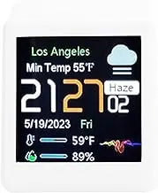 WiFi Clock with LCD Display, DIY Programming Digital Clock, Crypto Ticker Display with Calendar, Temperature, Weather Forecast for Home Office Desk Decor (White)